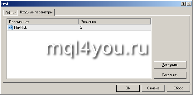 Входные параметры скрипта Metatrader 4 Входные параметры скрипта Metatrader 4