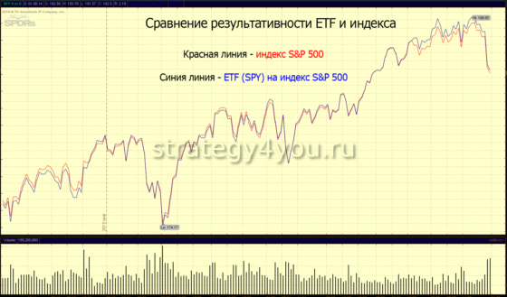 сравнение индекса и биржевого фонда