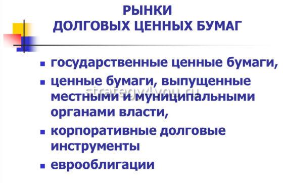 рынки долговых ценных бумаг