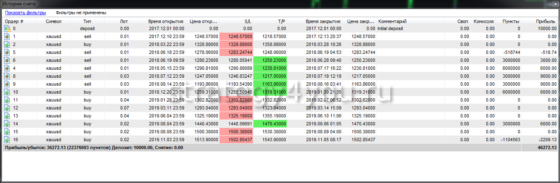 подробный отчет