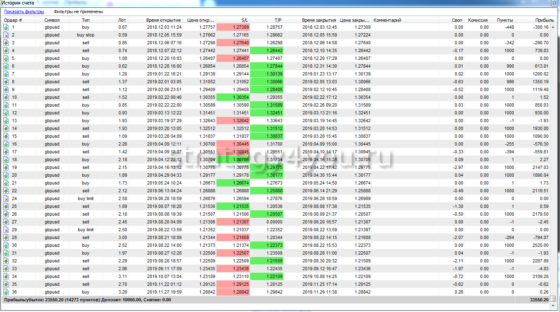подробный отчет