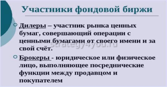 участники фондовой биржи