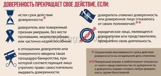 когда перестает действовать доверенность
