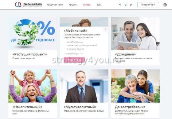 Виды вкладов в УБРиРе