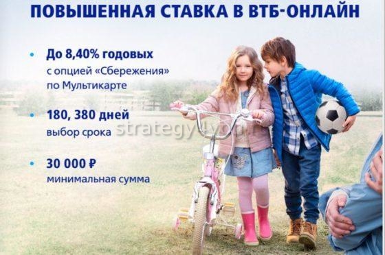 Повышенная ставка ВТБ время роста онлайн