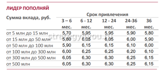 Вклад лидер Пополняй