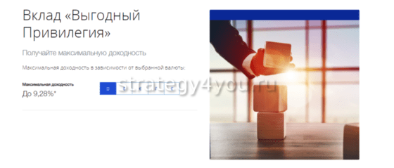 Привилегия Выгодный вклад ВТБ